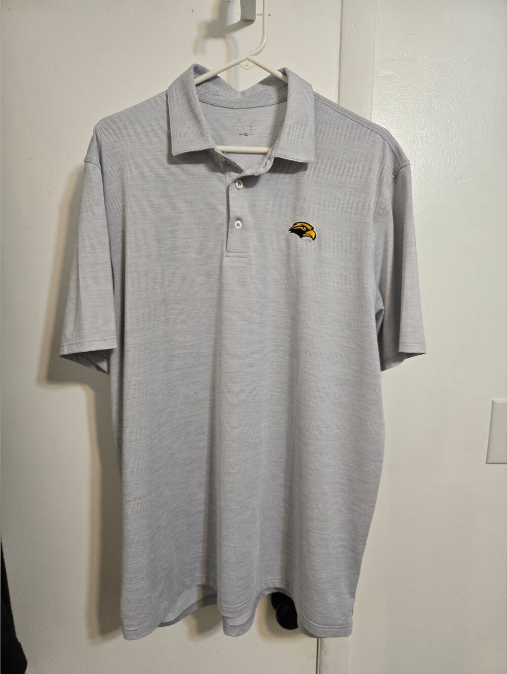 Southern Tide Mens Southern Miss Driver Spacedye Polo Shirt  Sz XL Gray